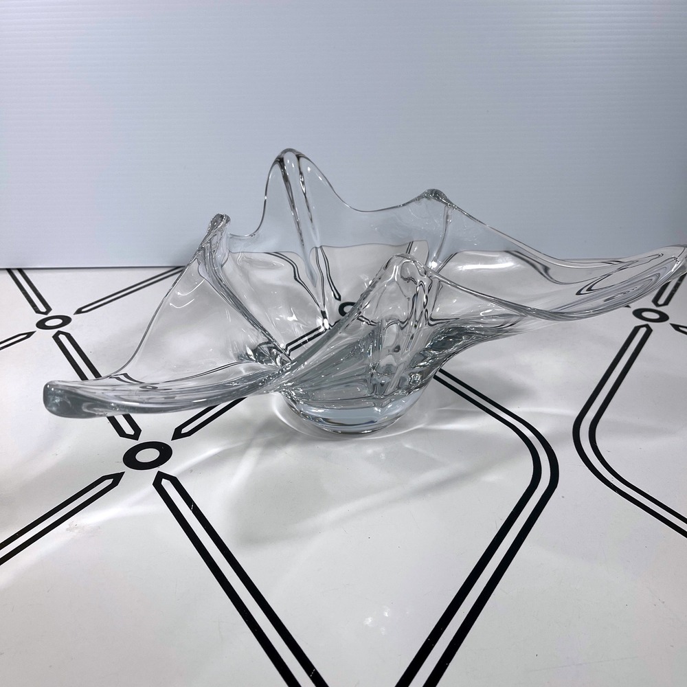 Murano Style Freeform Art Glass Swirl Bowl — Mid‑Century Style Decorative Dish